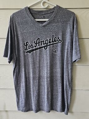 The Raw Linen Gray Los Angeles LA Graphic V-Neck Tee Shirt XL
